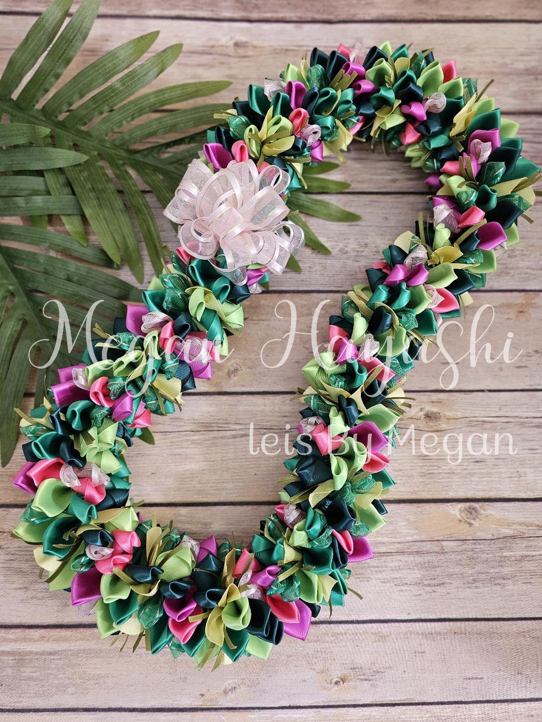 Ribbon Lei Flower Ribbon Lei Graduation Lei Girls Etsy