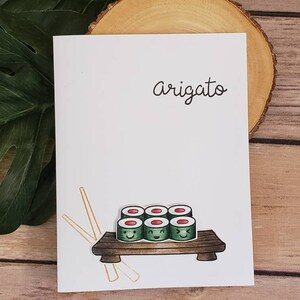 Thank you card, arigato card, sushi card, funny card,cute card