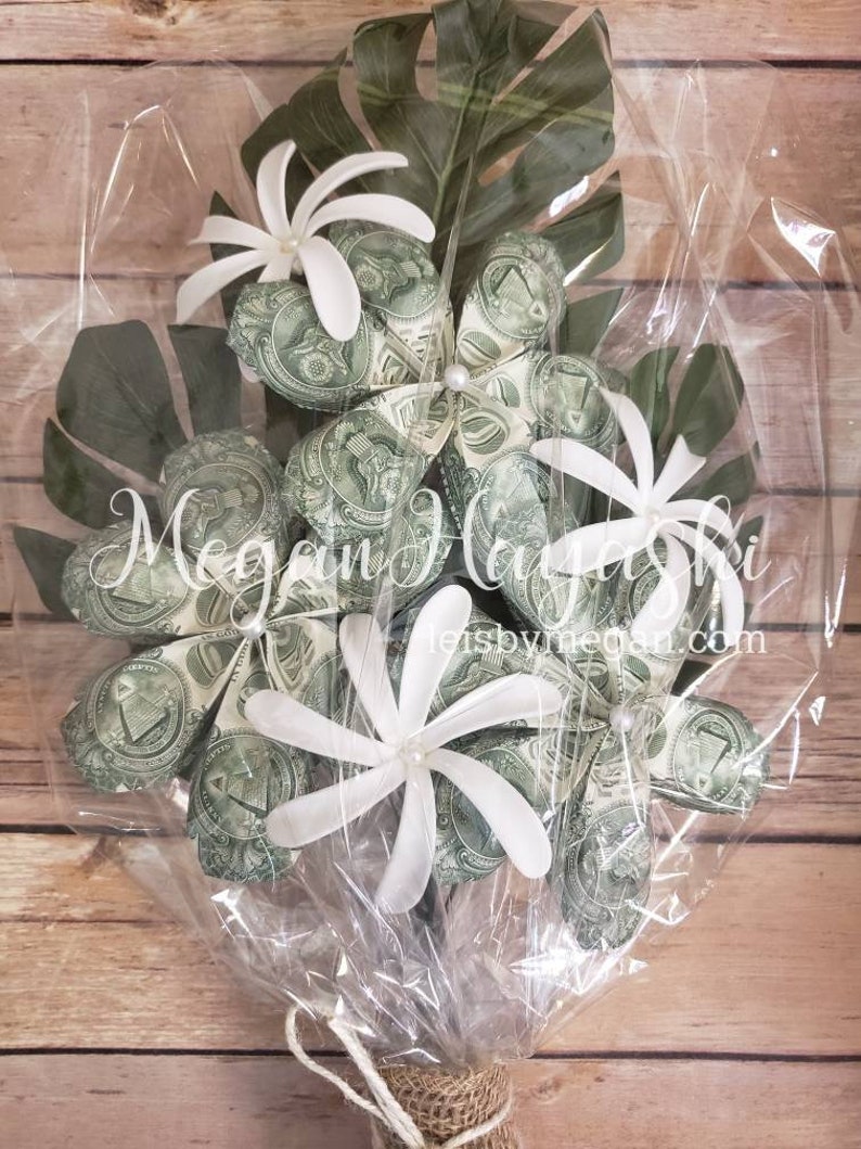 Money Flowers/money Bouquet/money/tiare/monstera/graduation Etsy