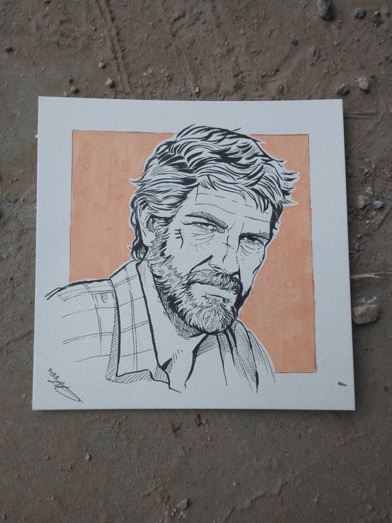 ORIGINAL ART Joel Miller the Last of Us Part II Watercolor 