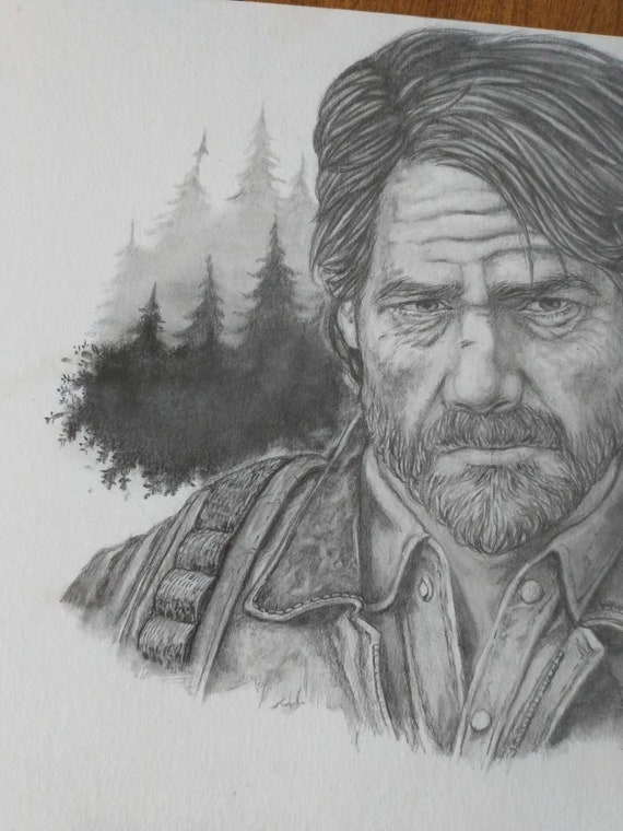 ORIGINAL ART Joel Miller the Last of Us Part II Watercolor 