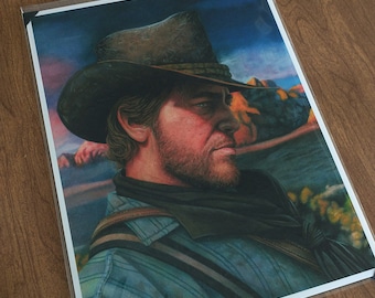 Outlaw Cowboy color print poster - 8.5x11 inches