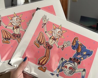 Clowning Around - Sun and Moon print 8.5x11