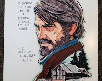 ORIGINAL ART Joel Miller the Last of Us Part II Watercolor 