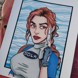 Tomb Raider II Lara Croft Wetsuit 8.5x11 Art Print Poster