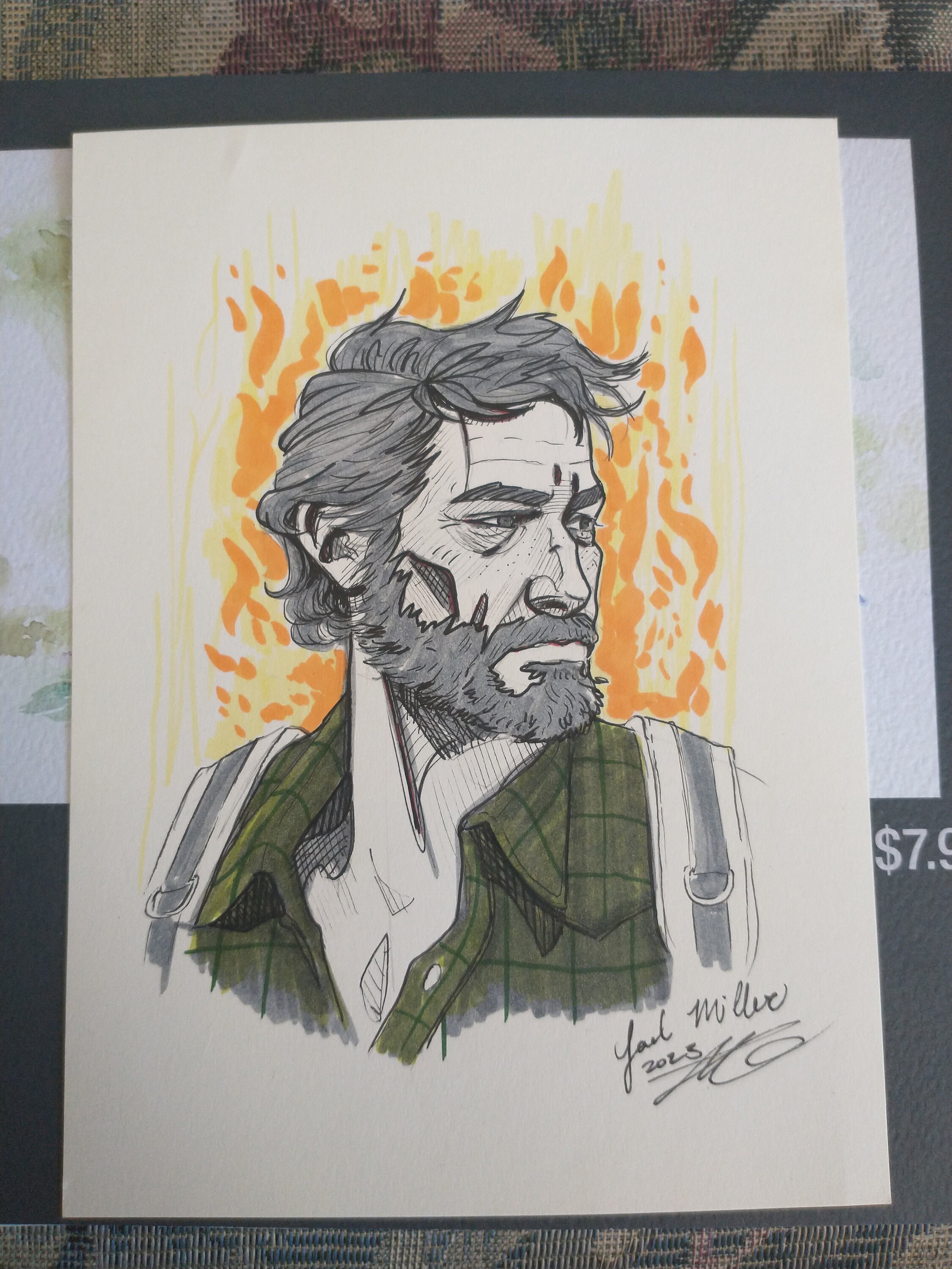 ORIGINAL ART Joel Miller the Last of Us Part II Watercolor 