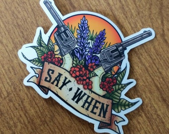 Tombstone Dual Pistols Quote Waterproof Vinyl Sticker