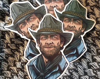 Cowboy Video Game glossy sticker