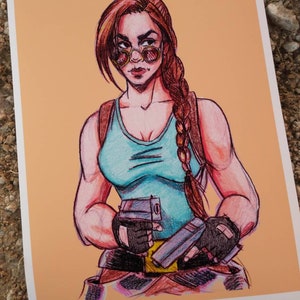 Classic Lara Croft Tomb Raider art print poster