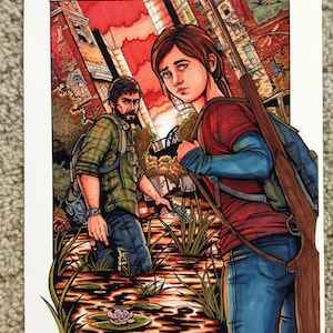 The Last of Us Joel and Ellie Art Print Poster - 8.5x11/13x19