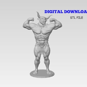 3D Printable Statue of the Mighty Minotaur from Greek Mythology // STL FILE // MM92