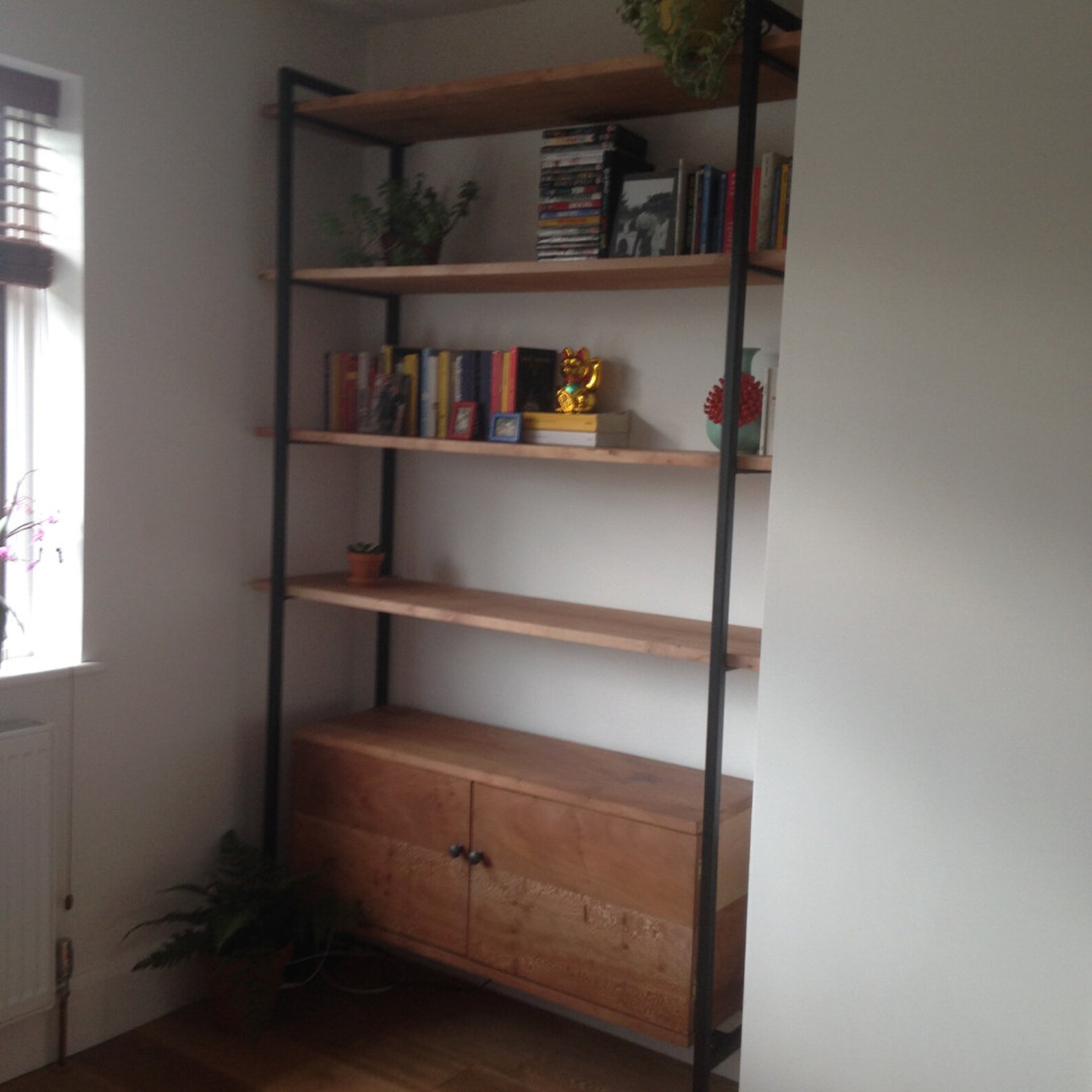 Industrial book case Shelving Unit cupboard Bespoke Etsy