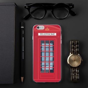 Britse telefooncel iPhone Case, Public Phone Kiosk, England Classic, Londen