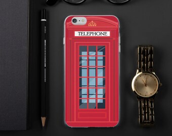 British Telephone Box iPhone Case,  Public Phone Kiosk,  England Classic, London