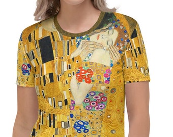 The Kiss Women's T-shirt, Klimt Art Shirt, Classic Art Fashion Gift