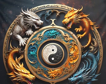 Toppa Ricamata Termoadesiva Yin Yang Kung Fu - Ideale Per Giacca, Zaino, Jeans