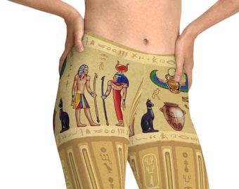 Ancient Egypt Stretchy Leggings, Pharaoh Sphinx Egyptian history RA Eye Horus Pyramid Cleopatra Mummy