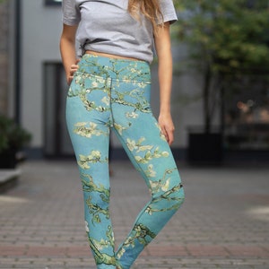 Women's  Leggings Almond Blossoms, Classic Painting by Vincent van Gogh, Yoga Leggings