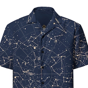 Constellations Unisex button shirt, Universe, Space Dreamer, Astronomer