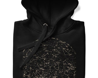 Constellations Map Unisex Hoodie, Astronomie Constellation Chart, Cosmos Universe Galax