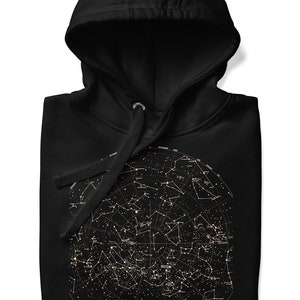 Constellations Map Unisex Hoodie, Astronomie Constellation Chart, Cosmos Universe Galax