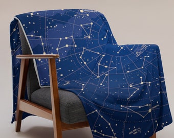 Constellations Throw Blanket, Night Sky, Stars,  Astronomy Celestial Gift