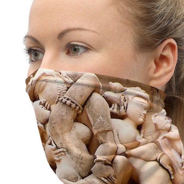 Kama Sutra Face Mask - Neck Gaiter, Eroric Scarf, Facemask, Sexy Headband, Sex Lover Gift Boyfriend Girlfriend Wife