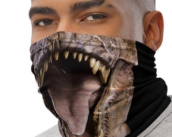 T Rex Gezichtsmasker - Neck Gaiter, Hoofddeksels, Facemask Tyrannosaurus rex, Predator Mask