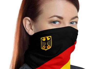 Duitse Vlag Face Mask - Neck Gaiter, Sjaal, Hoofddeksels, Facemask Duitsland