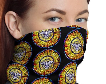 Holy Spirit Neck Gaiter Face Mask, Sign of Dove Headwear, Facemask, Headband Catholic Christianity Church Scarf, God, Jesus, Bible