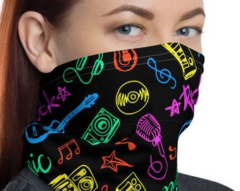 Music Face Mask - Neck Gaiter, Facemask, Hoofdband, Bandana, Musician Gift