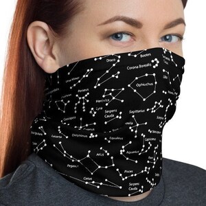 Astronomía Constelaciones /con nombres / Máscara de cara Cuello Gaiter, Bufanda, Headwear, Máscara, Diadema, Estrellas Galaxy Universo Cosmos