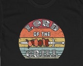 Lord of the Grill, Retro T-Shirt, BBQ Grilling Sword, Barbecue Warrior