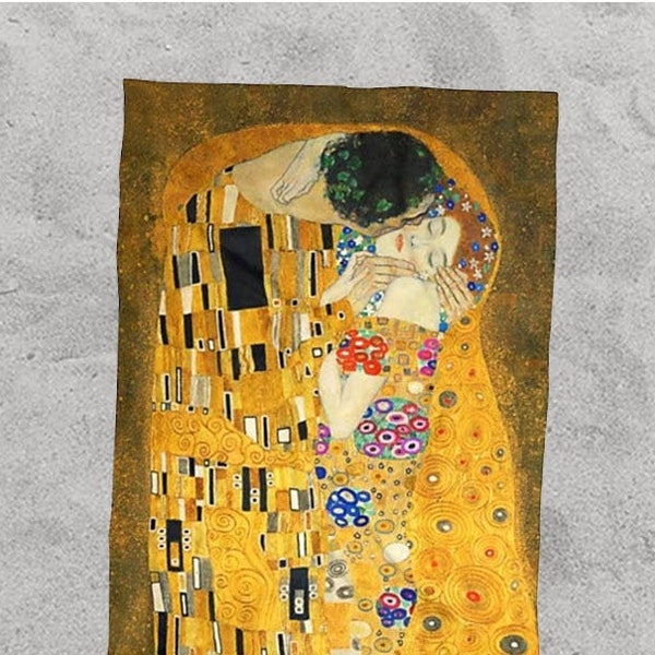 The Kiss - Towel,  Classic Fine Art Gift, Gustav Klimt