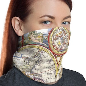 Vintage Karte, Geographie Astronomie Gesichtsmaske multifunktionale Hals Gaiter, Kopfbedeckungen, Gesichtsmaske, Stirnband, Schal