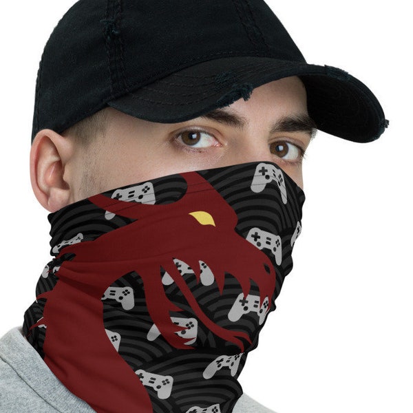 Gamer  Face Mask - Neck Gaiter, Headwear, Facemask, Gaming Scarf