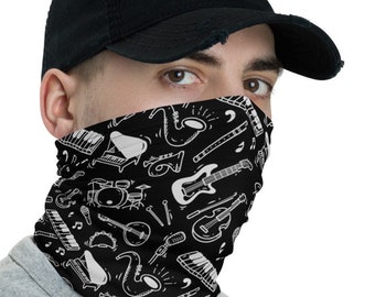 Musician Face Mask - Neck Gaiter, Facemask, Covering Scarf, Artist, Rock, Jazz, Classic