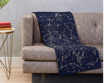 Constellations Map Throw Blanket, Astronomy Constellation Chart, Cosmos Universe Galaxy