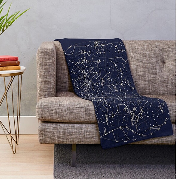 Constellations Map Throw Blanket, Astronomy Constellation Chart, Cosmos Universe Galaxy