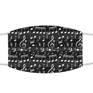 Musical Notes Face Mask, Piano Player Music Composer Gift Facemask - Etsy