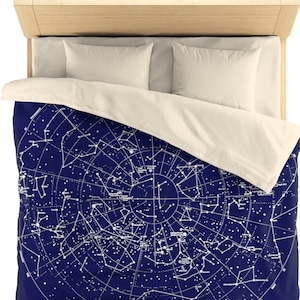 Stars Constellations Carte Microfibre Duvet Cover, Astronomy Galaxy