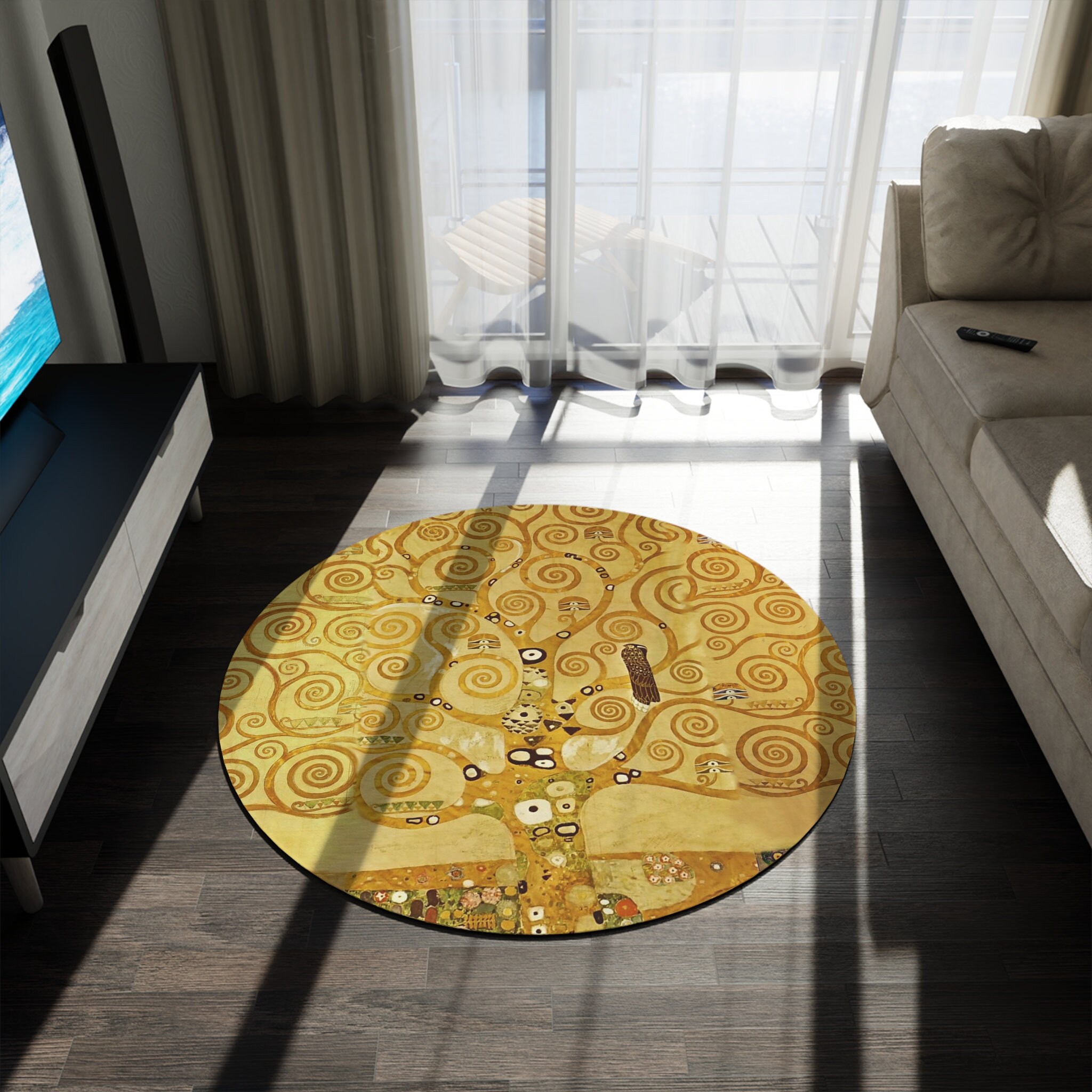Expection Tree Expectation Tree of Life Round Rug, Gustav Klimt Fine Art - Etsy
