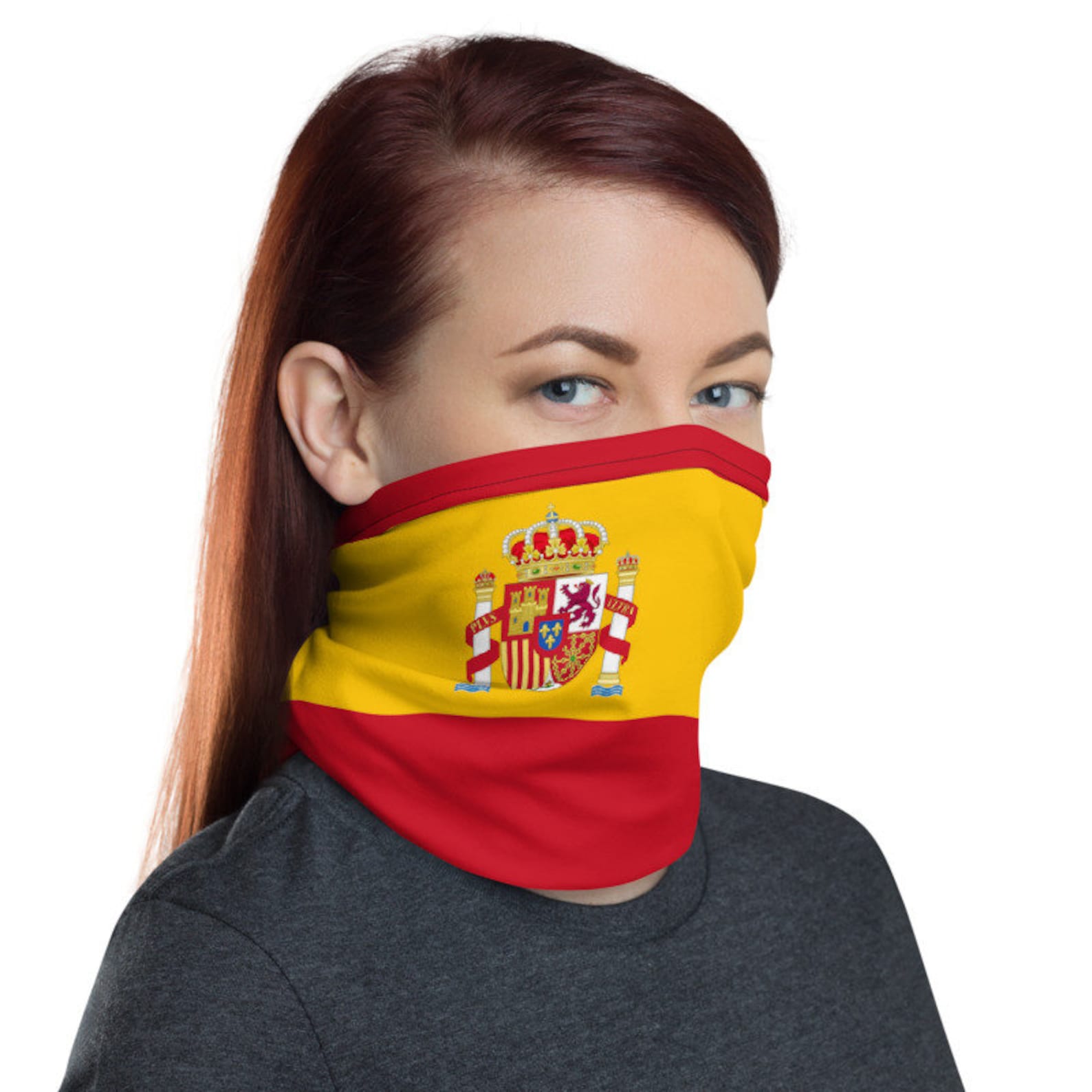 Red Mask Spain Spanish Flag Face Mask Neck Gaiter Scarf Headwear Spain - Etsy