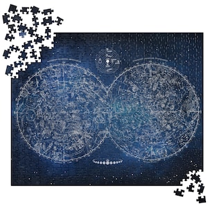 Constellations Vintage Map Jigsaw puzzle, Sun Moon