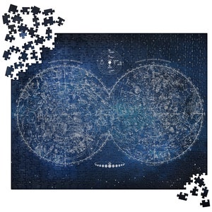 Constellations vintage Carte Puzzle puzzle, Sun Moon