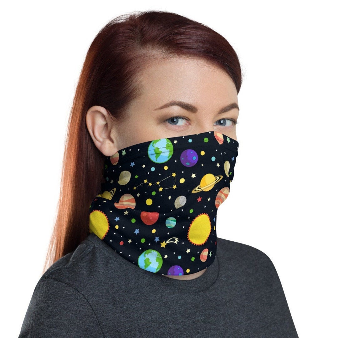 Solar System Face Mask Neck Gaiter, Protection Astronaut Scarf ...