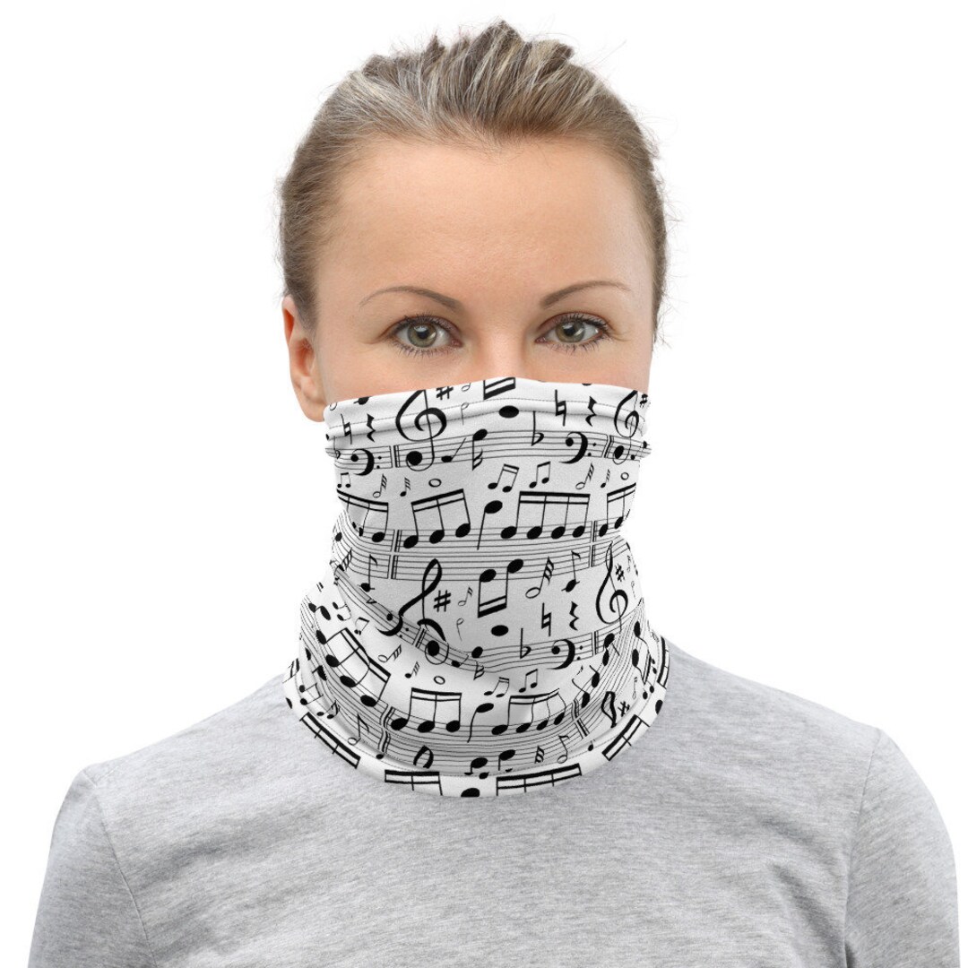 Musical Notes Face Mask Multifunctional Neck Gaiter, Headwear, Facemask ...