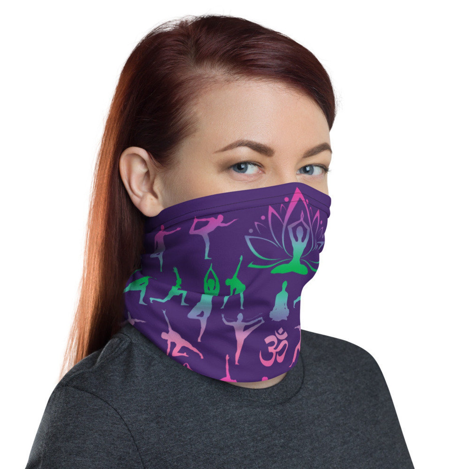 Yoga Face Mask Neck Gaiter Headwear Facemask Asana Etsy