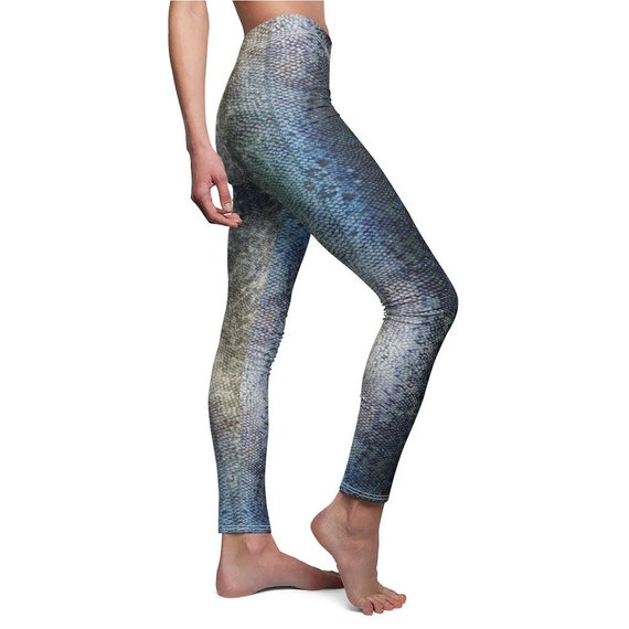 Realistic Fish Scales Women's Leggings, Fish Girl Leggings, Gym Sensation,  Mermaid 