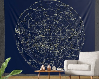 Constellations Map Wall Tapestry, Astronomy Constellation Astrology Mythology, Cosmos  Galaxy
